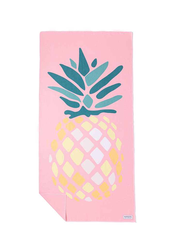 NAYAVITA ekologicky šetrný výrobek rychleschnoucí osuška plážový ručník z mikrovlákna světle růžová ananas