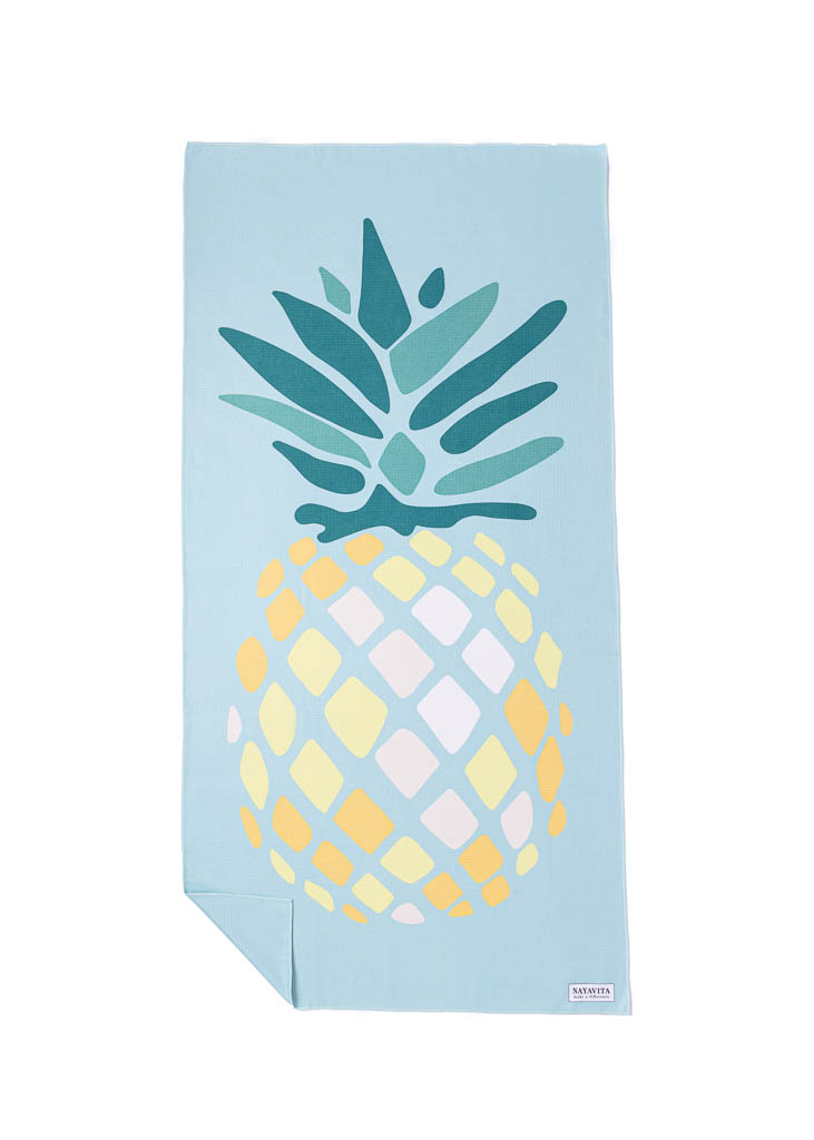 NAYAVITA eko rychleschnoucí osuška plážový ručník šedozelená ananas