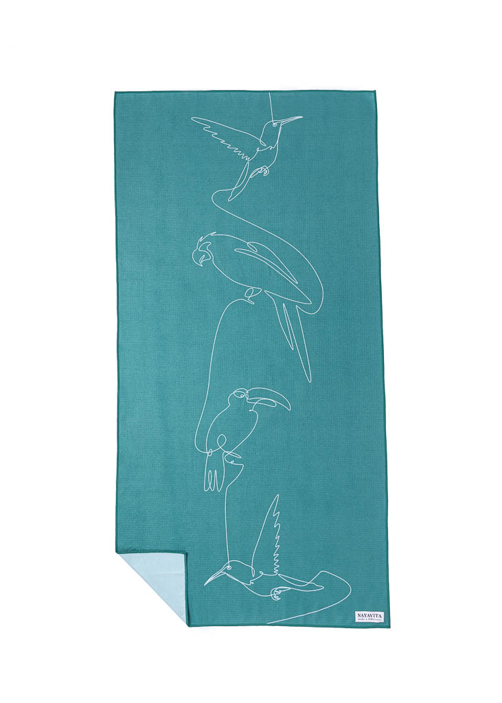 NAYAVITA cestovní ručník z mikrovlákna eko rychleschnoucí plážové ručníky osušky tropická zeleň ptáci
