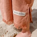 NAYAVITA hooded poncho towel for kids Tuscany 3-6 years cover Tassels and logo