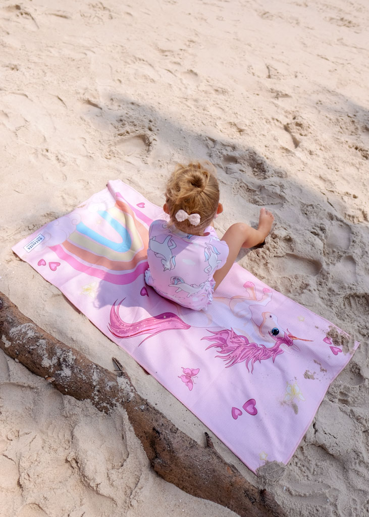 NAYAVITA kids towel unicorn sand free beach towel girl