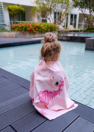 NAYAVITA dětská osuška Jednorožec kids towel unicorn Kinderstrandtuch Einhorn sand free beach towel childrens towel dětská plážová osuška dětský ručník osuška s jednorožcem růžová plážová osuška pro děti