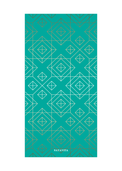 NAYAVITA sports microfiber towel Teal Lines front