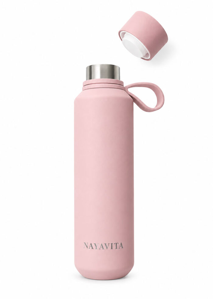 NAYAVITA otevřená termoska Pink na bílém pozadí