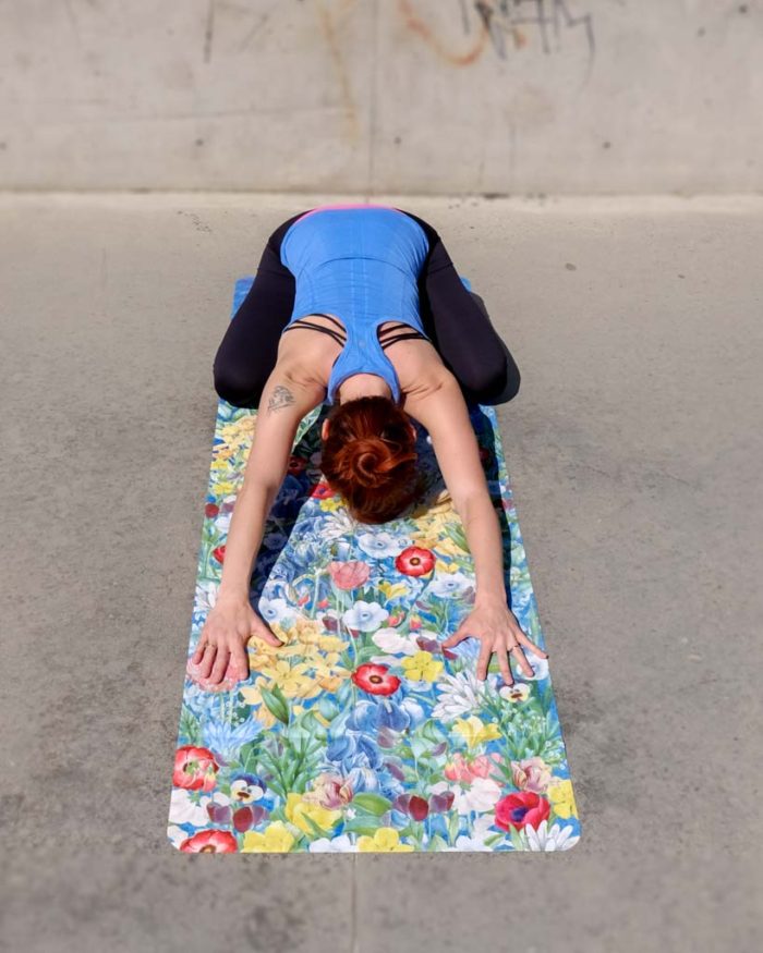 NAYAVITA YOGA vegan suede exercise mat 3mm Flower Power yoga outdoors yoga at home