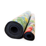 NAYAVITA YOGA vegan suede exercise mat 3mm and 1mm Flower Power rolled compare