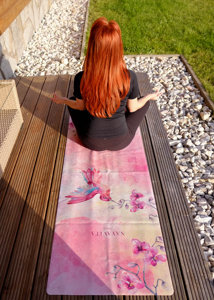 Pink yoga set Colibri Dream - yoga mat + blocks - NAYAVITA YOGA