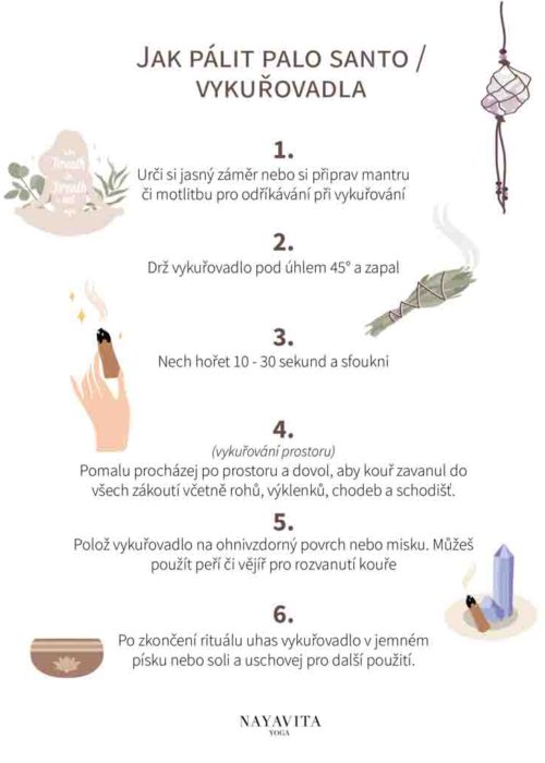 NAYAVITA Yoga vykuřování jak vykuřovat how to smudge home mudging white sage šalvěj bílá