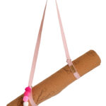 NAYAVITA Yoga veganský popruh na karimatku popruh na podložku na cvičení popruh na jogamatku taška na podložku taška na jogamatku růžový popruh na jógu kraft tex popruh na podložku pratelný papír popruh z pratelného papíru růžový faux kůže