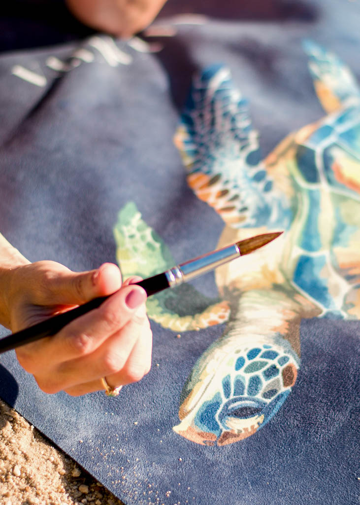 NAYAVITA yoga Ocean foldable travel yoga mat 1mm detail paintbrush