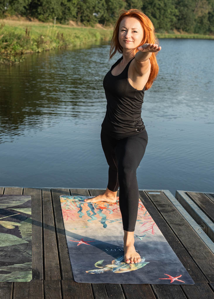 NAYAVITA yoga Ocean extra grip natural rubber yoga mat 3mm lake