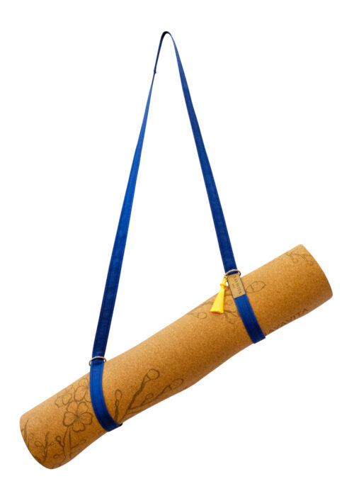 Nayavita Yoga veganský popruh na jogamatku yoga strap popruh na jogamatku yoga mat strap jogový popruh popruh na jogu blue yoga mat carrier yoga carrier strap modrý popruh na podložku popruh na karimatku modrý popruh na jogamatku