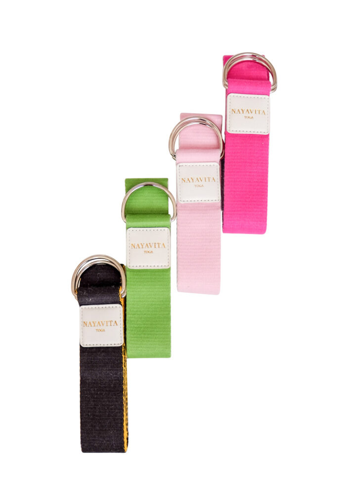 NAYAVITA Yoga zelený černý růžový popruh na jógu jogový pásek pásek na jógu yoga strap yoga belt yoga stretching strap opasek na jogu popruhy na jogu jógové pásky opasky na jogu
