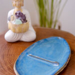 Nayavita Yoga modrá keramická miska na vykuřování vykuřovací miska vykuřovací tácek keramický tácek keramický tácek na šperky