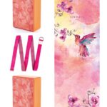 NAYAVITA Yoga pink yoga set with a hummingbird colibri dream pink yoga kit pink aesthetics pink yoga yoga mat yoga blocks set yoga strap yoga starter kit