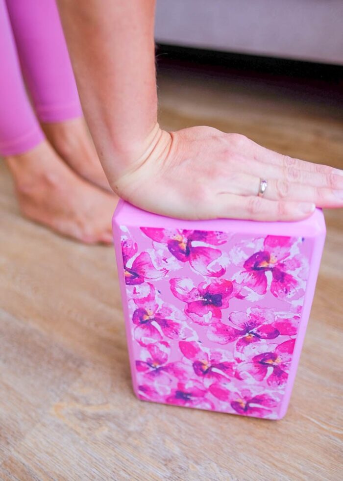 NAYAVITA Yoga růžová EVA jógová cihla blok na cvičení pěnový blok na jógu růžová jogová cihla s květy orchidejí jógový blok yoga block