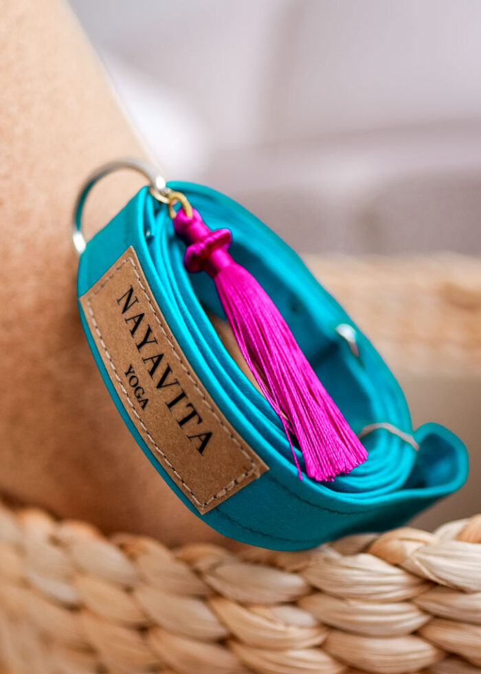 NAYAVITA Yoga popruh na podložku teal popruh na nošení podložky na cvičení tyrkysová popruh na jógamatku modrozelená yoga mat carrying strap