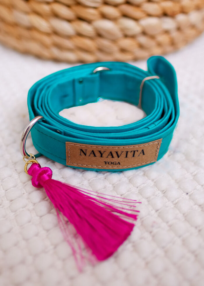 NAYAVITA Yoga popruh na podložku teal popruh na nošení podložky na cvičení tyrkysová popruh na jógamatku modrozelená yoga mat carrying strap